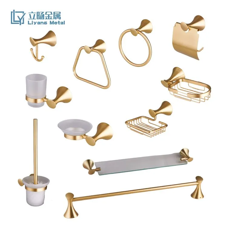 Brushed Gold Bathroom Hardware Set